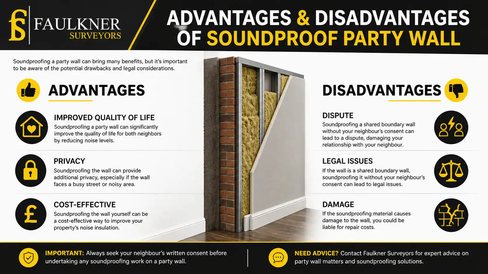 Can you soundproof a Party wall? 2 Advantages and Disadvantages of Soundproof Party Wall Shirley